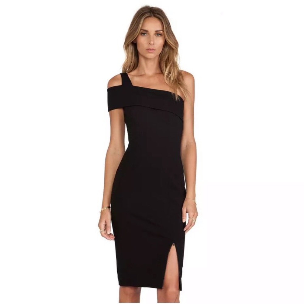 NICHOLAS Black One-Shoulder Sheath Dress